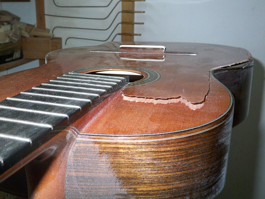 reparation table guitare classique